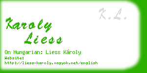 karoly liess business card